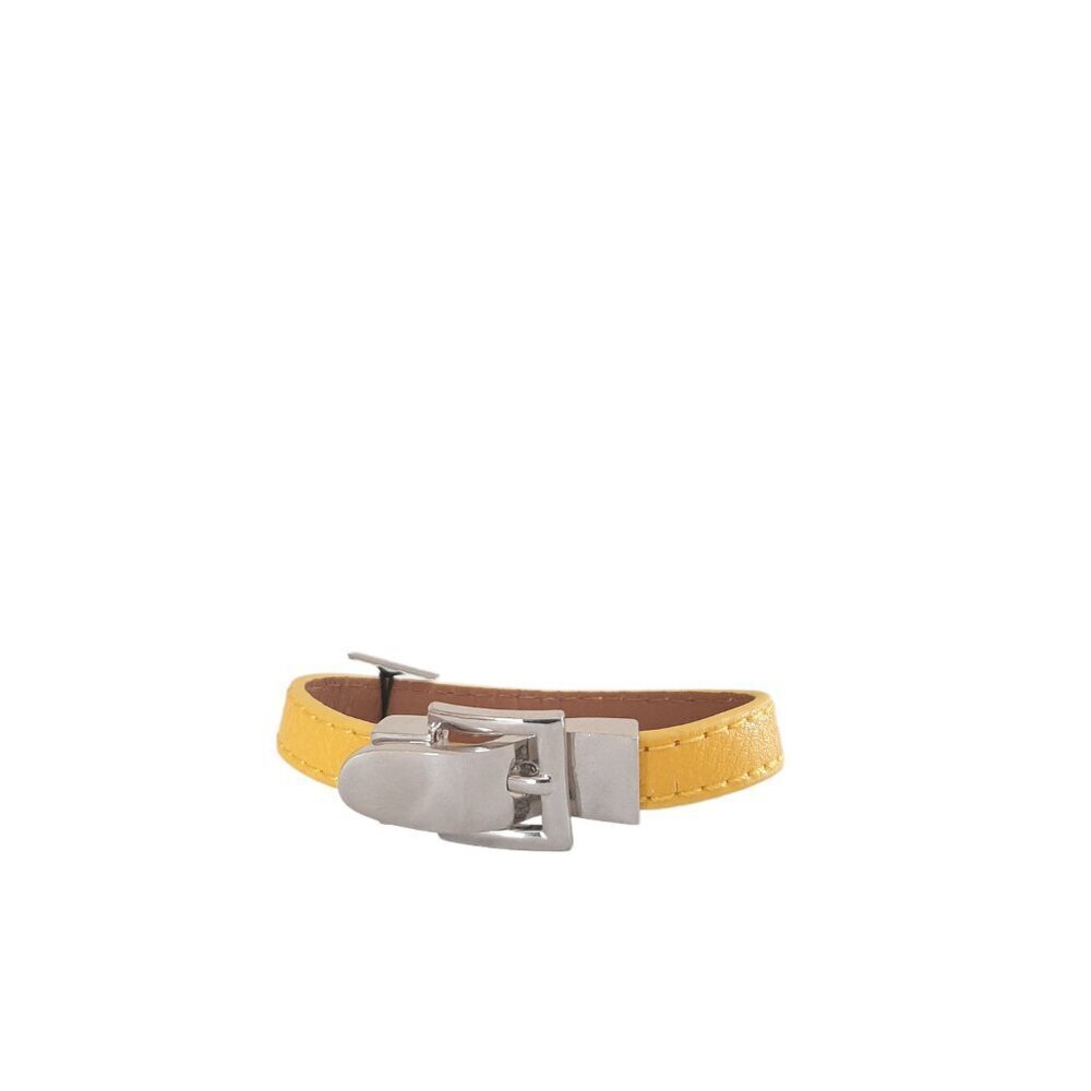 Carolee New York Yellow Leather Cuff Belt Bracelet